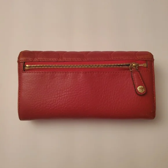 Vera Bradley Audrey Quilted Women's Wallet Pebbled Leather, Tango Red - Picture 2 of 9
